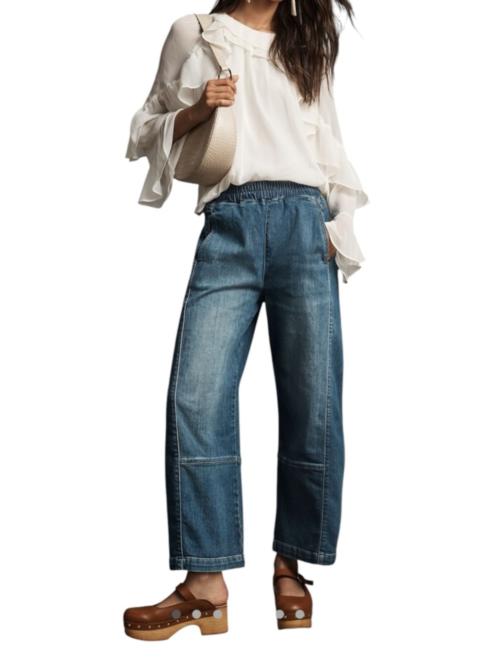 PILCRO The Izzie Relaxed Pull-On Barrel Jeans L